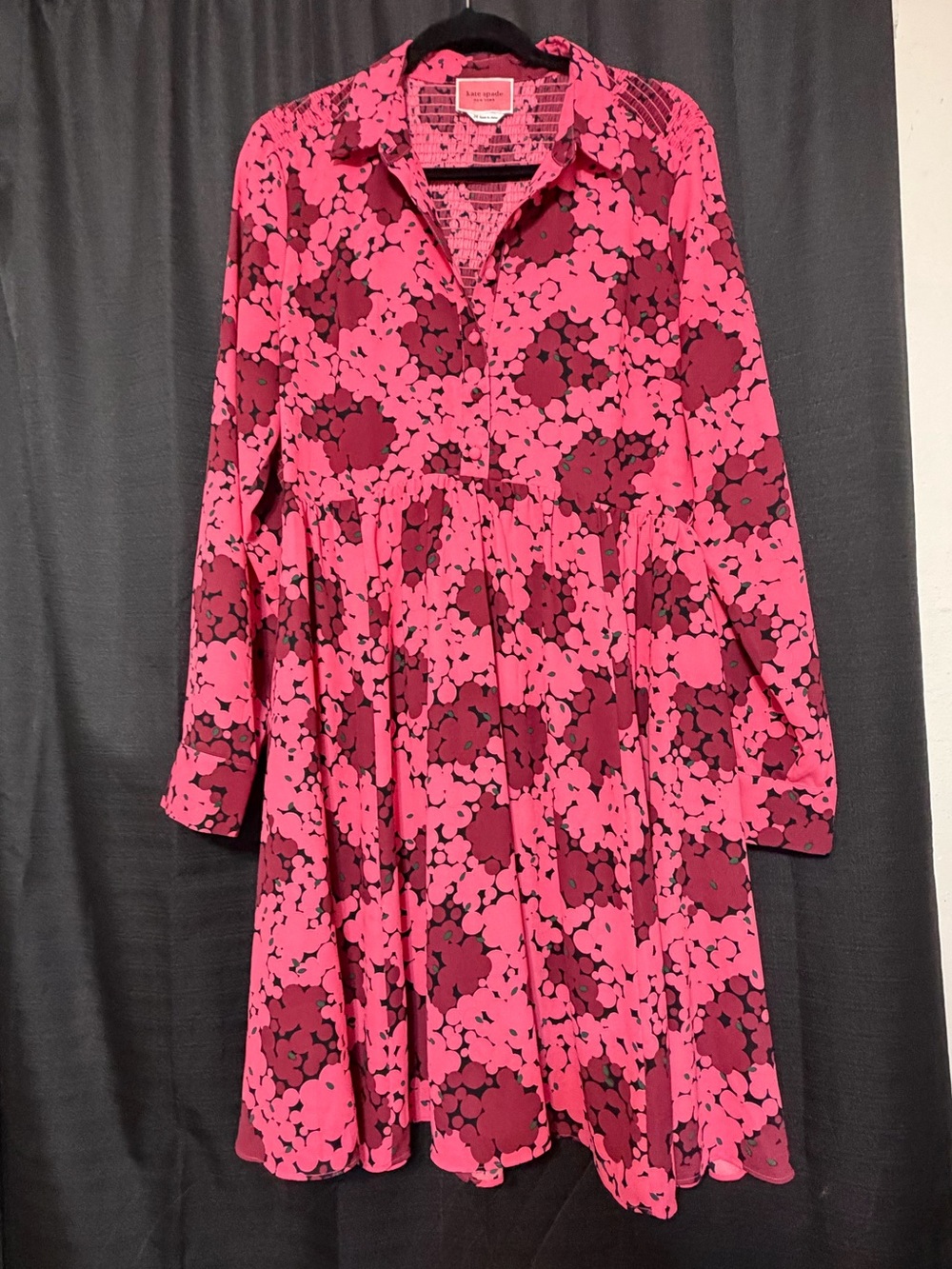 Kate Spade Women's Pink Floral Long-Sleeve Dress